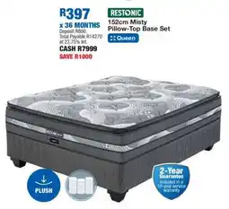 OK Furniture Restonic 152cm Misty Pillow-Top Base Set offer