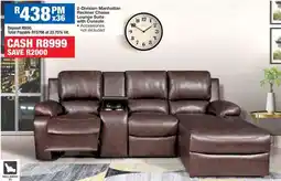 OK Furniture 2-Division Manhattan Recliner Chaise Lounge Suite with Console offer