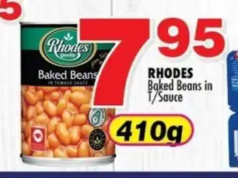 Choppies Rhodes baked Beans in T/Sauce offer