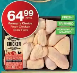 Checkers Farmer's Choice Fresh Chicken Braai Pack offer