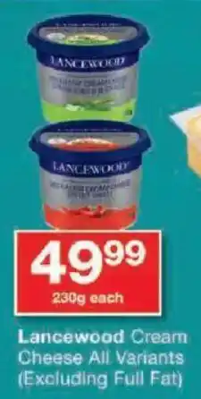 Checkers Lancewood Cream Cheese All Variants offer