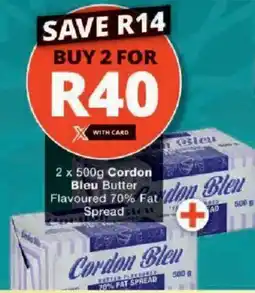 Checkers Cordon Bleu Butter Flavoured 70% Fat Spread offer