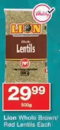 Checkers Lion Whole Brown/ Red Lentils offer