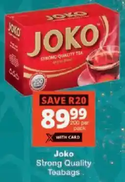 Checkers Joko Strong Quality Teabags offer