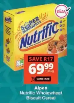 Checkers Alpen Nutrific Wholewheat Biscuit Cereal offer