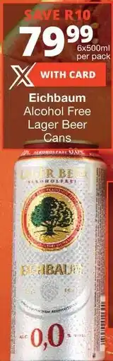 Checkers Eichbaum Alcohol Free Lager Beer Cans offer