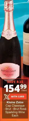 Checkers Kleine Zalze Cap Classique, Brut, Brut Rosé Sparkling Wine offer