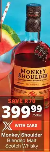 Checkers Monkey Shoulder Blended Malt Scotch Whisky offer