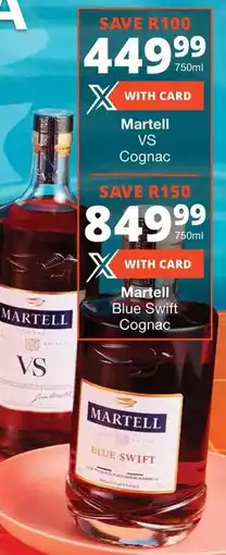 Checkers Martell VS Cognac offer