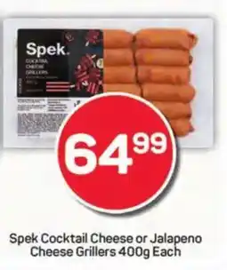 Pick n Pay Spek Cocktail Cheese or Jalapeno Cheese Grillers offer