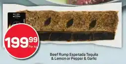 Pick n Pay Beef Rump Espetada Tequila & Lemon or Pepper & Garlic offer