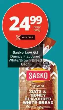 Checkers Sasko Low G.I Dumpy Flavoured White/ Brown Bread offer