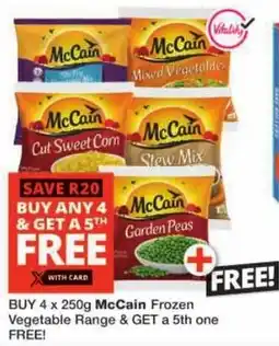 Checkers McCain Frozen Vegetable Range offer