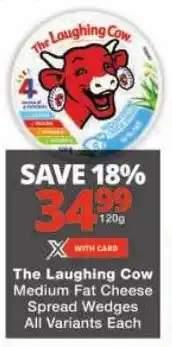 Checkers The Laughing Cow Medium Fat Cheese Spread Wedges All Variants offer
