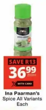 Checkers Ina Paarman's Spice All Variants offer