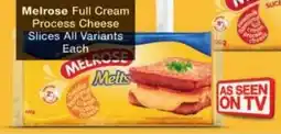 Checkers Melrose Full Cream Process Cheese Slices All Variants offer