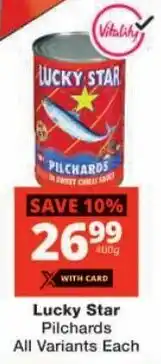 Checkers Lucky Star Pilchards All Variants offer
