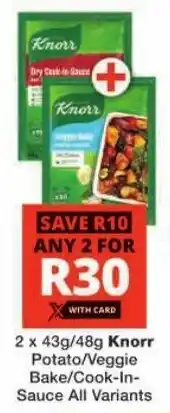 Checkers Knorr Potato/ Veggie Bake/ Cook-In-Sauce All Variants offer