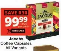 Checkers Jacobs Coffee Capsules All Variants offer