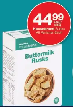 Checkers Housebrand Rusks All Variants offer
