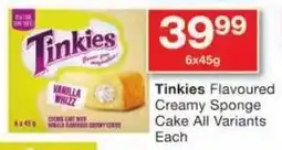 Checkers Tinkies Flavoured Creamy Sponge Cake All Variants offer