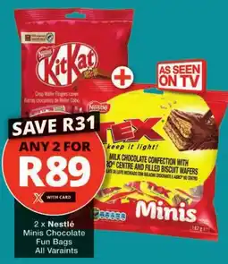 Checkers Nestlé Minis Chocolate Fun Bags All Varaints offer