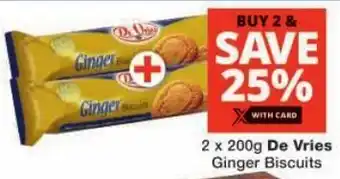 Checkers De Vries Ginger Biscuits offer
