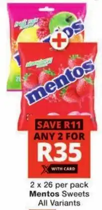 Checkers Mentos Sweets All Variants offer