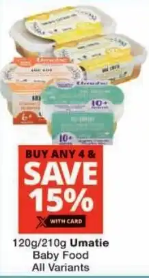 Checkers Umatie Baby Food All Variants offer