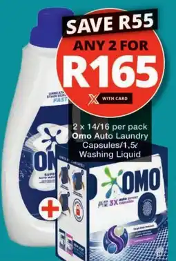 Checkers Omo Auto Laundry Capsules/ Washing Liquid offer