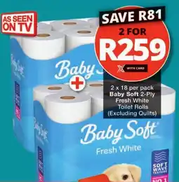 Checkers Baby Soft 2-Ply Fresh White Toilet Rolls offer