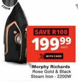Checkers Morphy Richards Rose Gold & Black Steam Iron offer