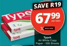Checkers Typek A4 White Copy Paper offer