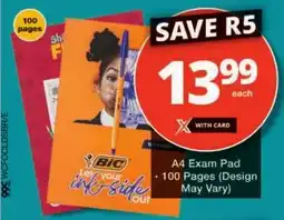 Checkers BIC A4 Exam Pad offer