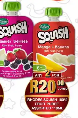 Take 'n Pay Rhodes squish 100% fruit puree assorted offer