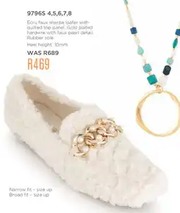 Honey Fashion Accessories Ecru faux sherpa loafer with quilted top panel offer