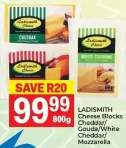 Elite Power Trade Cash & Carry Ladismith Cheese Blocks Cheddar/ Gouda/ White Cheddar/ Mozzarella offer