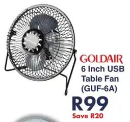 President Hyper Goldair 6 Inch USB Table Fan offer