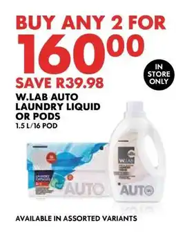 Woolworths W.Lab Auto Laundry Liquid or Pods offer