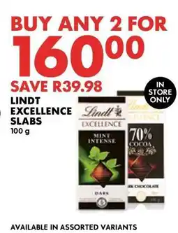 Woolworths Lindt Excellence Slabs offer