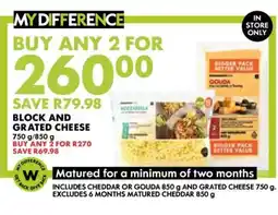 Woolworths Block and Grated Cheese offer