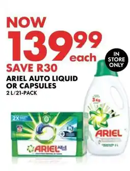 Woolworths ARIEL AUTO LIQUID OR CAPSULES offer