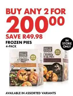 Woolworths Frozen Pies offer