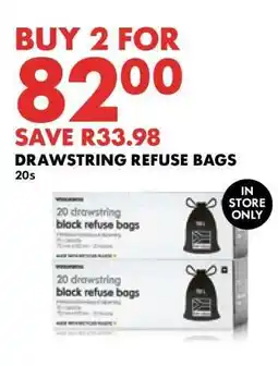 Woolworths DRAWSTRING REFUSE BAGS offer