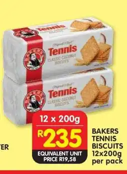 Shoprite BAKERS TENNIS BISCUITS 12x200g per pack offer