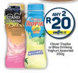 Pick n Pay Clover Tropika or Bliss Drinking Yoghurt Assorted 250g offer