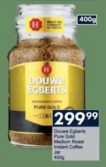 President Hyper Douwe Egberts Pure Gold Medium Roast Instant Coffee Jar offer