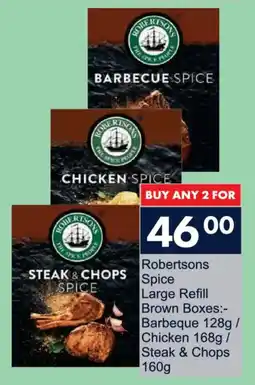 President Hyper Robertsons Spice Large Refill Brown Boxes Barbeque/ Chicken/ Steak & Chops offer