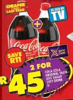 Shoprite Coca-cola original taste less sugar soft drink offer