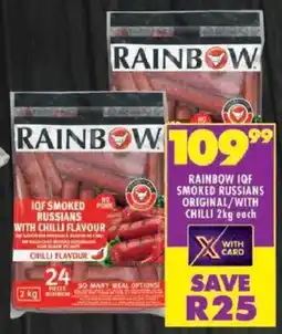 Shoprite Rainbow iqf smoked russians original/ with chilli offer